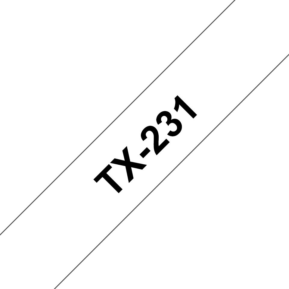 Brother páska TX231 čierna/biela (12mm)