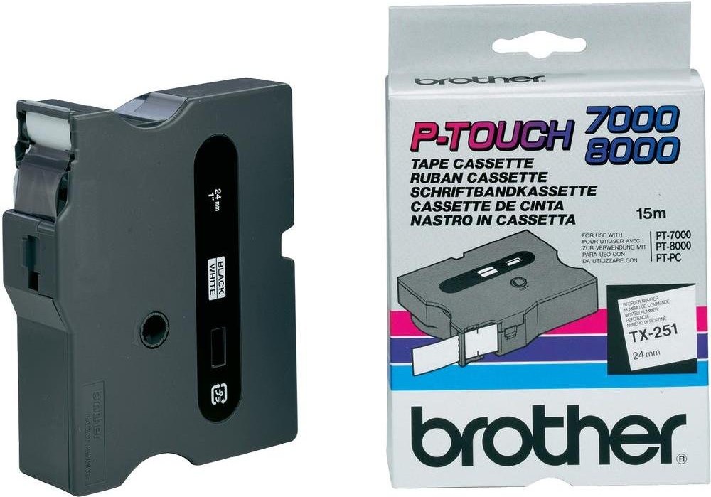 Brother páska TX251 čierna/biela (24mm)