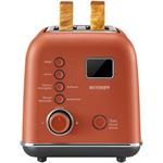 Buydeem DT730E, Automatický kovový hriankovač na 2 plátky, farba koi červená