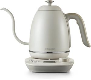 Buydeem K821, Varná kanvica s husím krkom na kávu, 0,8l, farba ovsená biela