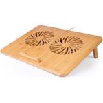 C-TECH Bamboo chladiaca podložka, 15,6", 2x 140mm, 2x USB