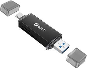 C-Tech čítačka kariet UCR-02-AL, USB-A 3.0, USB-C 3.0, SD, micro SD