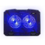 C-Tech CLP-140 chladiaca podložka 15,6", 2x 140mm, 2x USB, modré podsvietenie, (rozbalené)