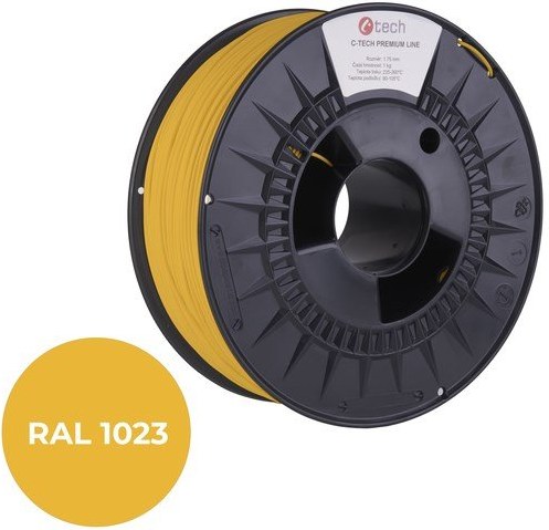 C-Tech Premium Line tlačová struna (filament), ABS, 1,75mm, dopravná žltá