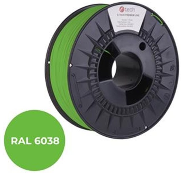 C-Tech Premium Line tlačová struna (filament), PLA, 1,75mm, luminiscenčná zelená