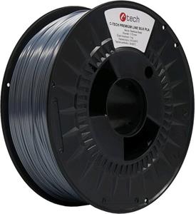 C-Tech Premium Line tlačová struna (filament), Silk PLA, 1,75mm, čadičová sivá