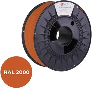 C-Tech Premium Line, TPU 90A, filament, flexibilný, RAL2000, 1,75mm,1kg, žlto-oranžový