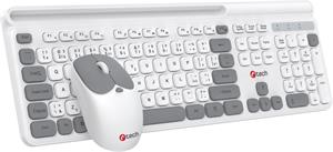 C-Tech Quallis WLKMC-05, bezdrôtový combo set klávesnica a myš, USB, CZ/SK, biely