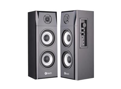 C-Tech SPK-1810, repro 2.0, drevené, bluetooth, diaľkové ovládanie, čierne
