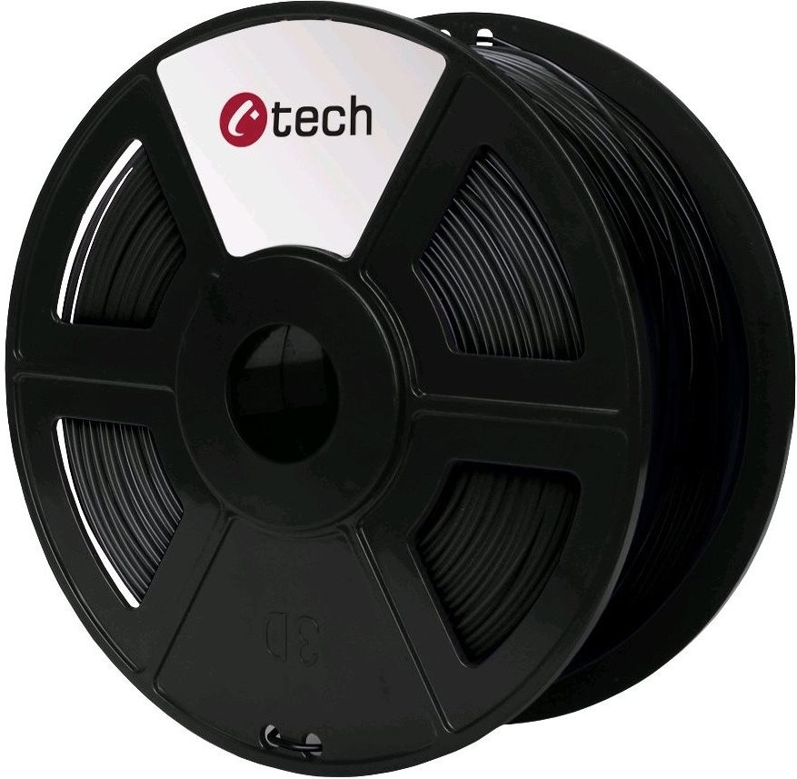 C-TECH tlačová struna (filament), PLA, 1,75mm, 1kg, čierna