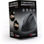 C-TECH VEM-08, vertikálna bezdrôtová myš, 6 tlačidiel, čierna