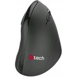 C-TECH VEM-08, vertikálna bezdrôtová myš, 6 tlačidiel, čierna
