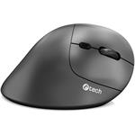 C-Tech VEM-12 Dual mode, vertikálna bezdrôtová myš, BT5.0 + 2,4GHz, čierna