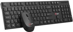 C-Tech WLKMC-03, bezdrôtový combo set klávesnica a myš, USB, CZ/SK, čierny