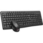 C-Tech WLKMC-04, bezdrôtový combo set klávesnica a myš, USB, CZ/SK, čierny