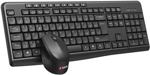 C-Tech WLKMC-04, bezdrôtový combo set klávesnica a myš, USB, CZ/SK, čierny