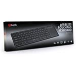 C-TECH WLTK-01, bezdrôtová klávesnica s touchpadom, SK+CZ, čierna