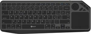 C-Tech WLTK-02 Dual mode, bezdrôtová klávesnica s touchpadom, BT5.0 + 2,4GHz, čierna