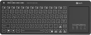 C-Tech WLTK-03 Dual mode, bezdrôtová klávesnica s touchpadom, BT5.0 + 2,4GHz, čierna