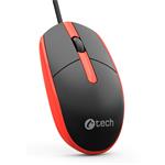 C-Tech WM-10, myš, USB, čierno-červená