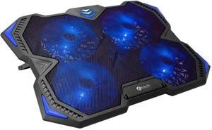 C-Tech Zefyros chladiaca podložka, casual gaming, 17,3", modré podsvietenie, regulácia otáčok