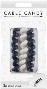 Cable Candy Small Snake káblový organizér, 3 ks, čierny a biely