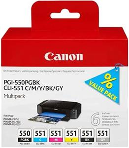 Canon cartridge PGI-550/CLI-551 PGBK / C / M / Y / BK / GY multipack