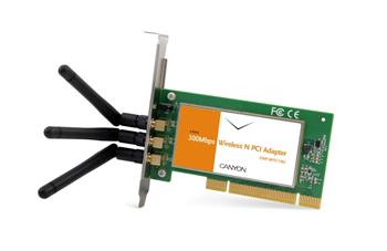 Canyon 300Mbps Wireless PCI Adapter 802.11g/b/n, 3x R-SMA antena