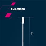 Canyon CC100AB, 2 m kábel, USB-C / USB-C, biely