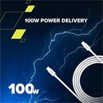 Canyon CC100AB, 2 m kábel, USB-C / USB-C, biely