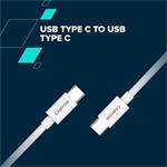 Canyon CC100AB, 2 m kábel, USB-C / USB-C, biely