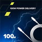 Canyon CC100SC20, 2 m kábel, USB-C / USB-C, biely