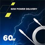 Canyon CC60SC20, 2.0 m kábel, USB-C / USB-C, biely