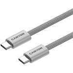 Canyon CCMG60AB15, USB-C / USB-C, PD 60 W, opletený, šedý