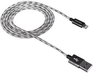 Canyon CFI-3, 1m kábel Lightning/USB, sivý