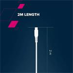 Canyon CLN30SC20, 2 m kábel, USB-C / Lightning, biely