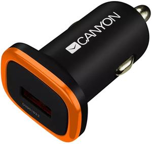 Canyon CNE-CCA01B univerzálna autonabíjačka, 1x USB, výstup 5V/1A, čierna 