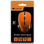 Canyon CNE-CMSW1O, bezdrôtová optická myš, oranžovo-čierna