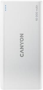 Canyon CNE-CPB1008W powerbank, 10 000 mAh, strieborná