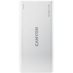 Canyon CNE-CPB1008W Powerbanka, 10 000 mAh, strieborná