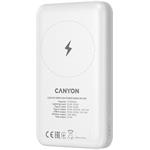 Canyon CNS-CPB1001W, Powerbanka s bezdrôtovým nabíjaním, 10 000 mAh, biela