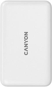 Canyon CNS-CPB1001W, Powerbanka s bezdrôtovým nabíjaním, 10 000 mAh, biela