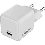 Canyon CU20C, vysokorýchlostná nabíjačka, USB-C, 20W, biela