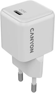 Canyon CU20C, vysokorýchlostná nabíjačka, USB-C, 20W, biela