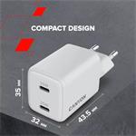 Canyon CU35CC, vysokorýchlostná nabíjačka, 2x USB-C 35W, biela