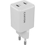 Canyon CU35CC, vysokorýchlostná nabíjačka, 2x USB-C 35W, biela