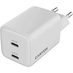 Canyon CU45CC, vysokorýchlostná nabíjačka, 2x USB-C, 45W, biela