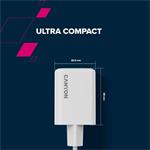 Canyon CU45CC, vysokorýchlostná nabíjačka, 2x USB-C, 45W, biela