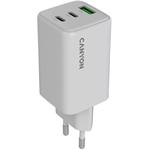 Canyon CU65ACC, vysokorýchlostná nabíjačka, 1x USB-C 65W, 1x USB-C 20W, 1x USB-A, 18W, biela