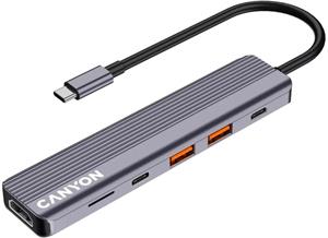 Canyon DS-17, USB-C Hub, 6 portov, 100W